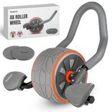 DMoose bauchroller bauchmuskeltrainer für Bauch- und Rumpfkrafttraining, Home Gym, ab roller mit Knieschonern für das Heimtraining und Fitnesszubehör für Bauchmuskeltraining (grau)