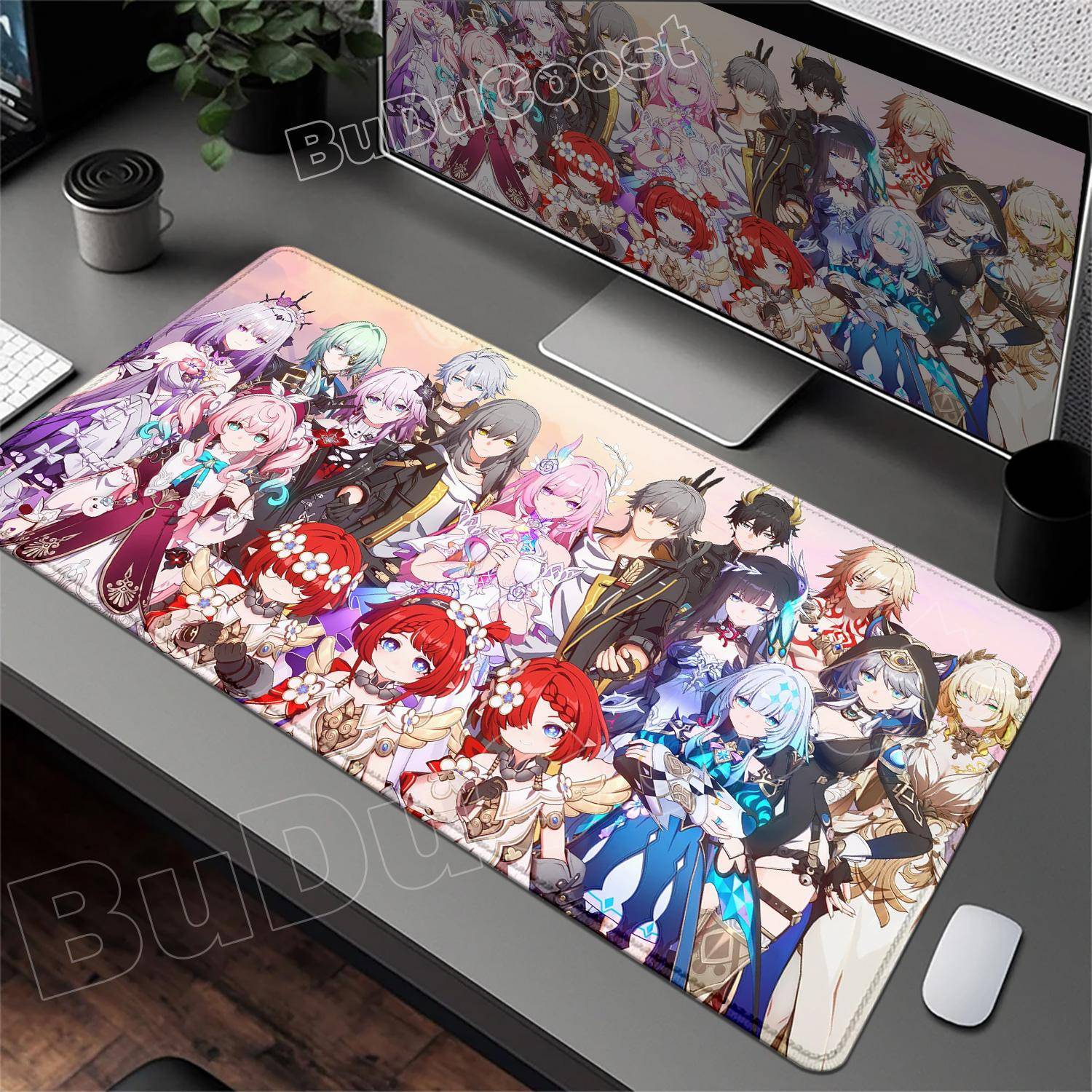 Anime Amphoreus Musmatta Gaming Honkai Star Rail Chrysos Heir Skrivbordsmatta Datortillbehör Musmatta Sömkant Tangentbordsmatta white