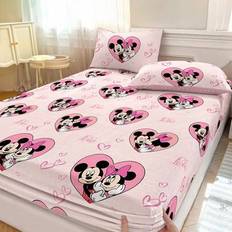 1 st Stitch Lakan, Disney-sängkläder, Madrassskydd, Sängöverdrag, Lakan, Mysig hemtextil, Varmt och bekvämt Madrassskydd, Stitch Sängkläder, Stitch He - Rosa (Multi-size)