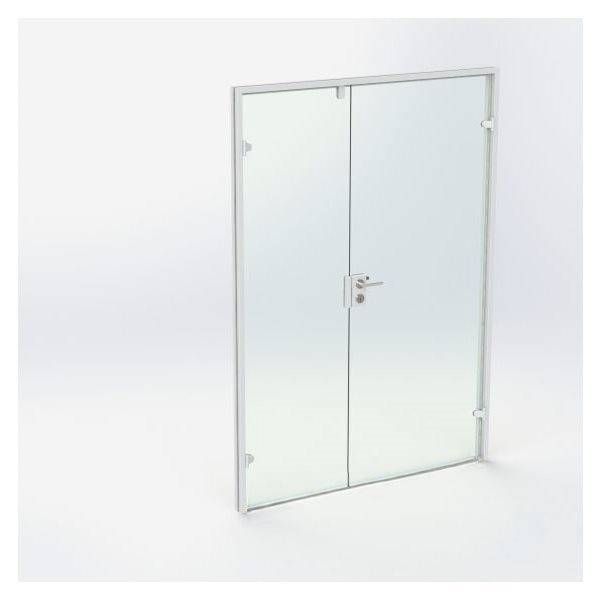Dobbelt Glasdør - Hvid - M15: 1490 x 2090 mm - (1 aktiv 1 passiv)