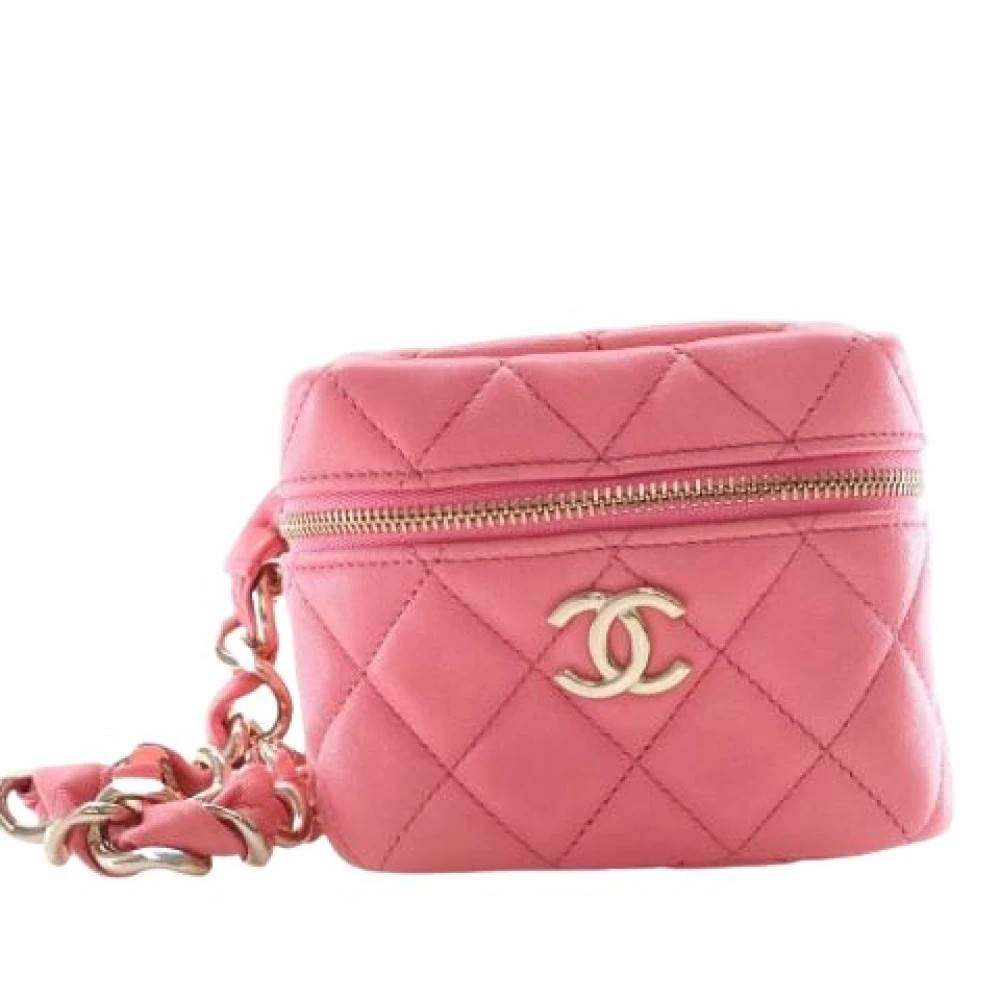 Chanel Vintage Pre-owned Vanity Bag - Vintage - Dame - Lyserød - ONE SIZE - Læder