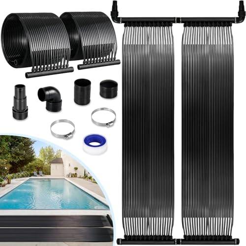 LIFERUN solpanel (600 x 75 cm) Solfångare poolvärmare 600x75 cm, solvärmare, 4,2 ㎡pool upp till 24000L vatteninnehåll, solmatta värmematta, UV-beständig, expanderbar