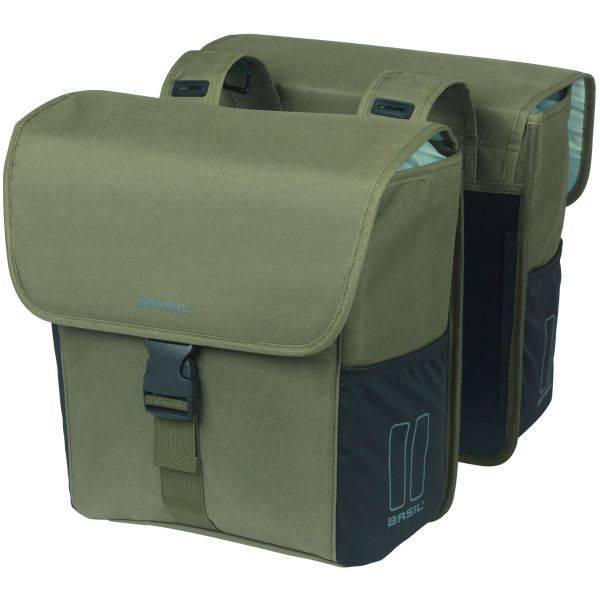 Dobbelt cykeltaske Basil GO 32 liter - 14 x 27 x 31 cm - grøn