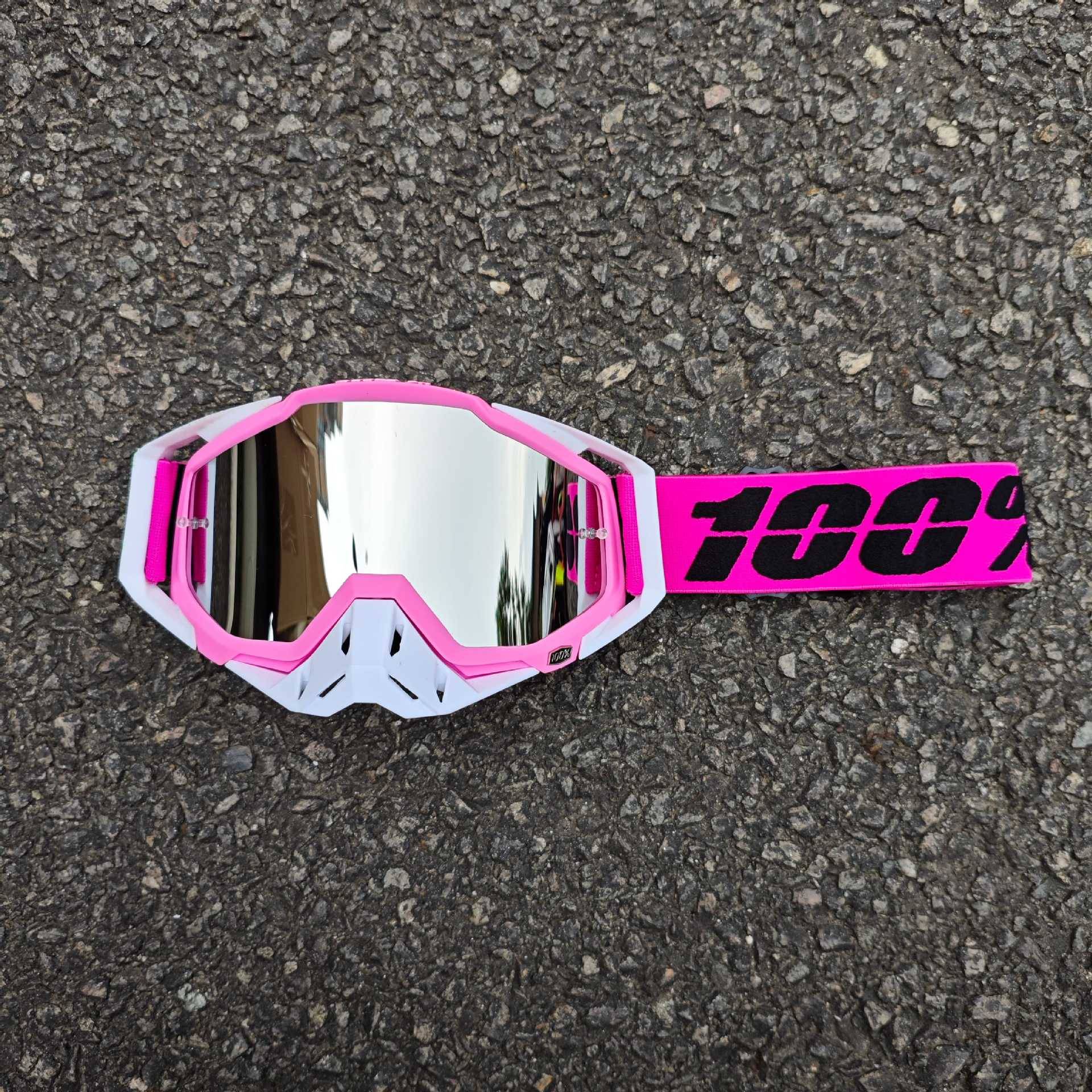 Offroadhjälm Glasögon, Vindtäta Sandtäta Cykelglasögon, Skidglasögon rosa