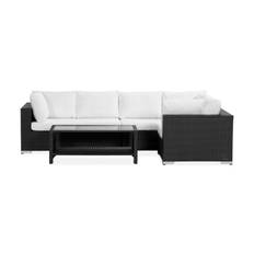 Comfort Garden Bahamas Loungegrupp 5-sits Bord m Hylla - Svart & Loungeset Plast