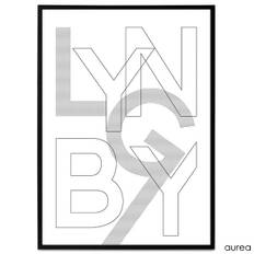 Plakat - "Bynavn" - Lyngby - Sort/hvid
