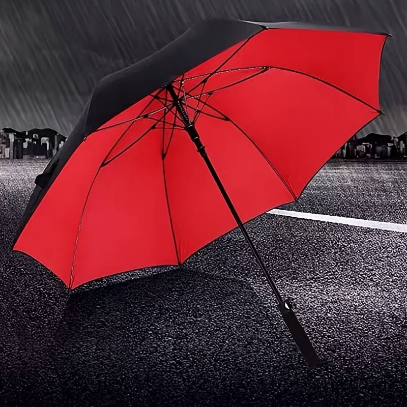 TEMU Extra Large 170cm Diameter Umbrella,double-layer Sunshade,fiberglass Frame,red,over-sized For 5 People,or Shine Dual-use Long Handle Umbrella,umbrellas For