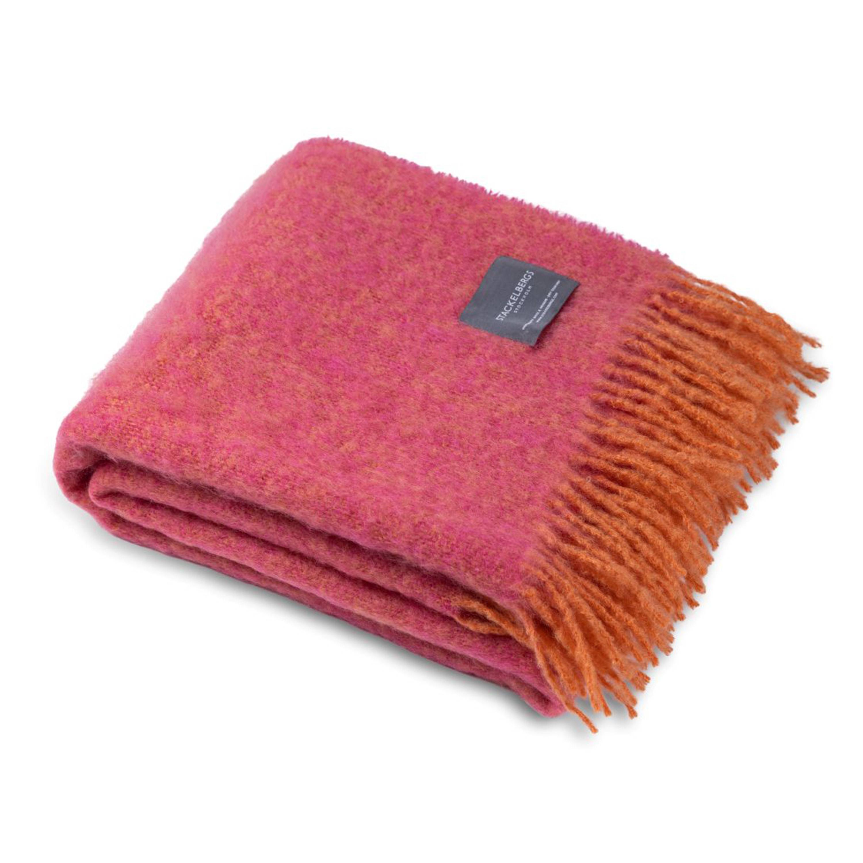 Stackelbergs - Mohair Pläd Orange/Pion Melange från Sleepo - Multi ((LxB): 130 x 170 cm)