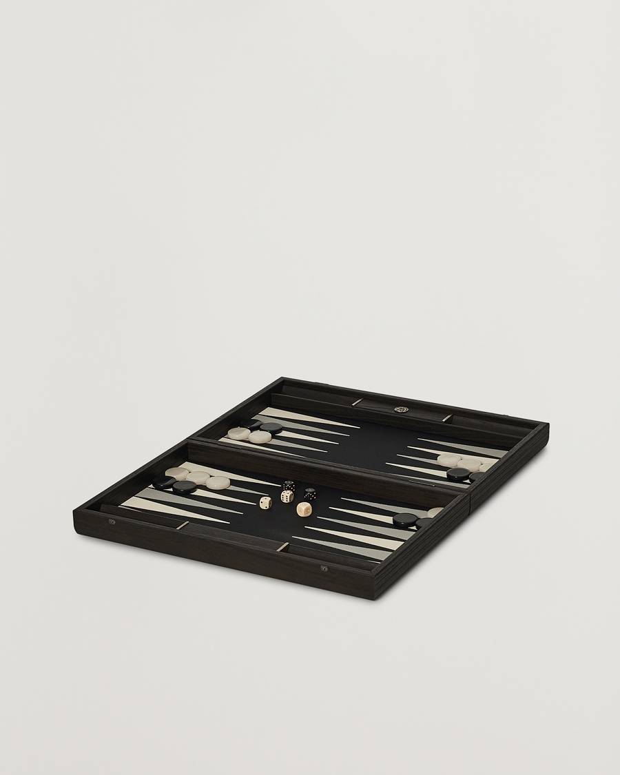 Manopoulos Classic Leatherette Backgammon Set Black
