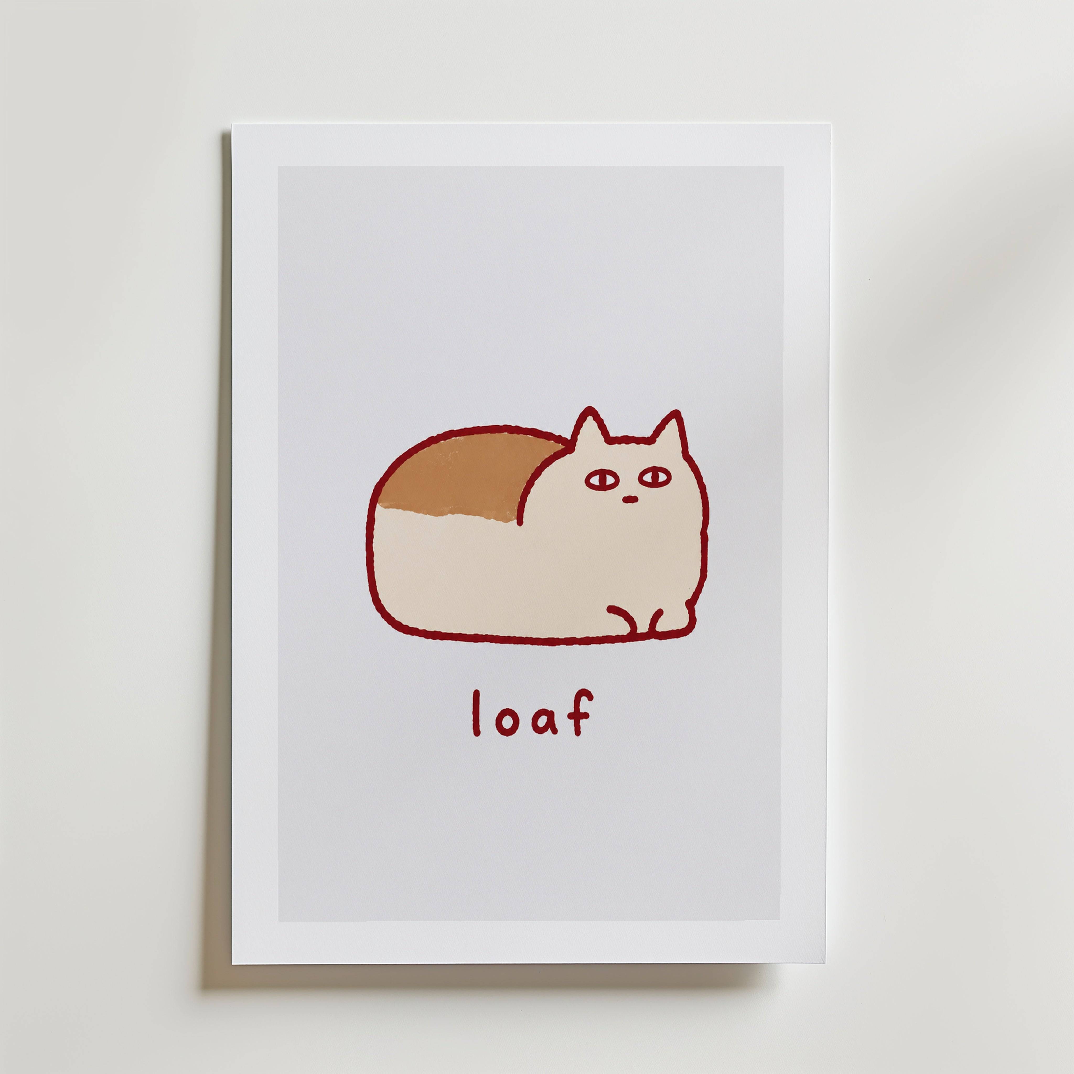 Cat Loaf Poster - Fine Art Poster 21x30 cm Med passepartout
