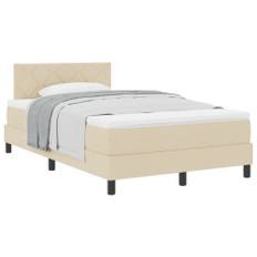 Box Spring Säng med Madrass Kräm 120x200 cm Tyg