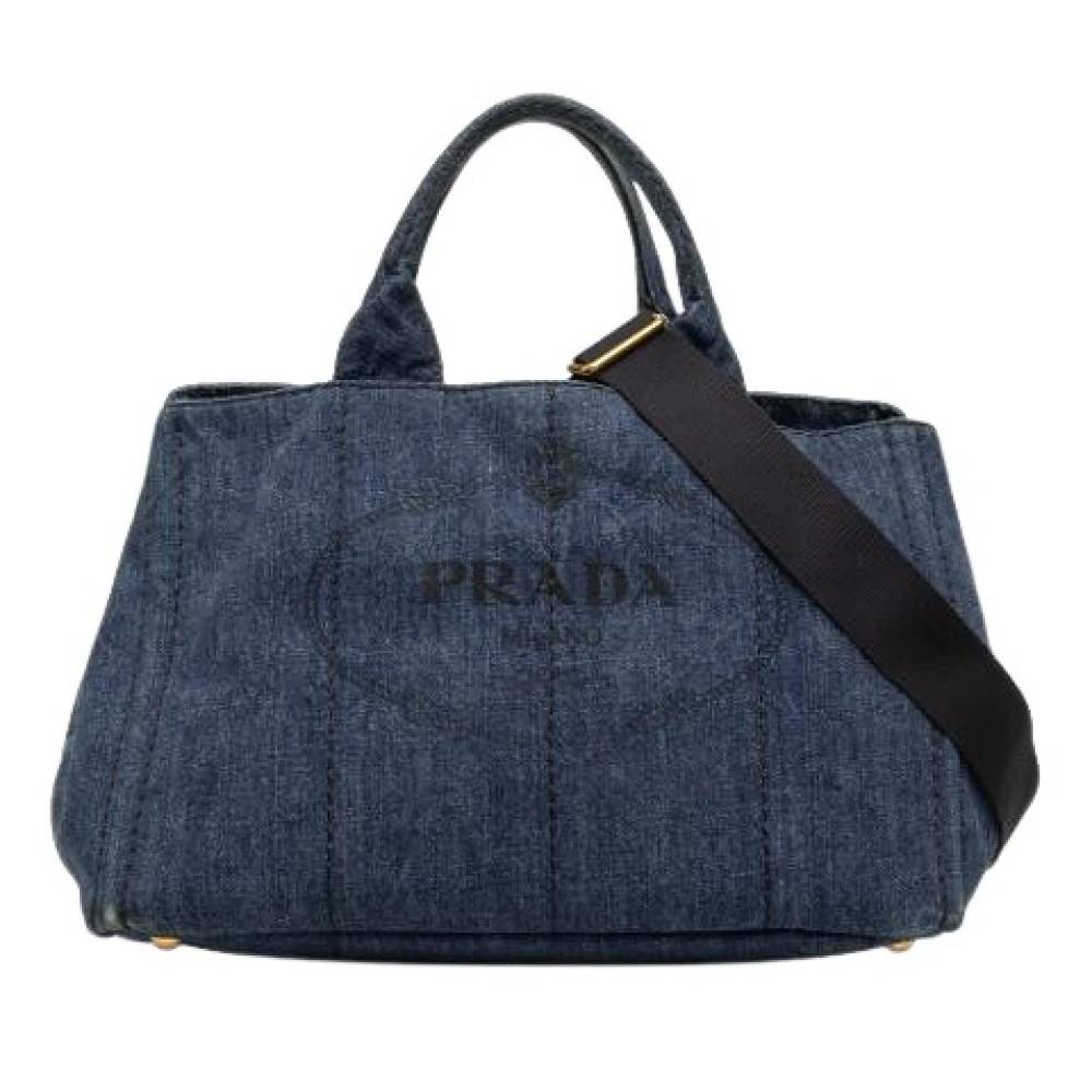 Prada Vintage Pre-owned Denim Satchel - Vintage - Dame - Blå - ONE SIZE - Denim