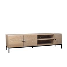 Nordic Home - Almina TV-Bänk Vitoljad Ek/Svart från Sleepo - Trä ((LxBxH): 180 x 45 x 50 cm)