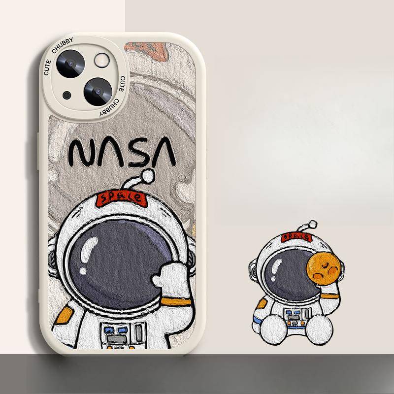 Graffiti Astronauter är lämpliga för Apple 16promax mobilskal 15 Silikon Lammskinn 14 Fint Hål Anti-fall 13 Mi 13 Pro