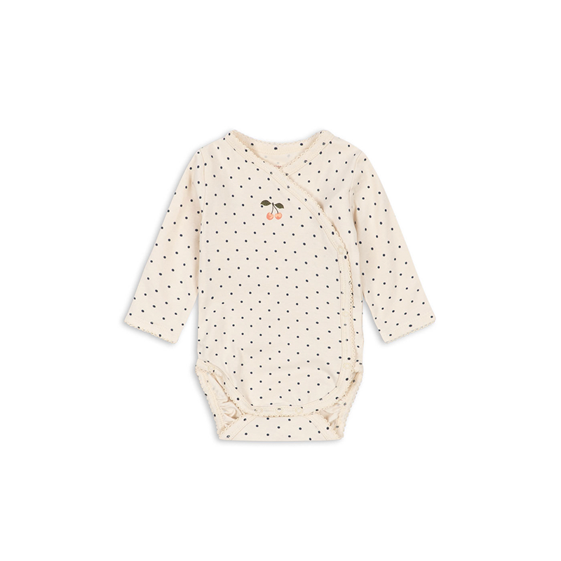 Konges Sløjd - Basic LS Newborn Body - Blue Dot - 3M