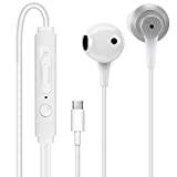 MAS CARNEY TH4 Wired USB Type C Headphones, USB C Earphones, Earphones with Mic For Samsung S20, Huawei P30 P40, OPPO, Honor, Google Pixel and Other Smartphones with Type-C Interface [Energiklass G]