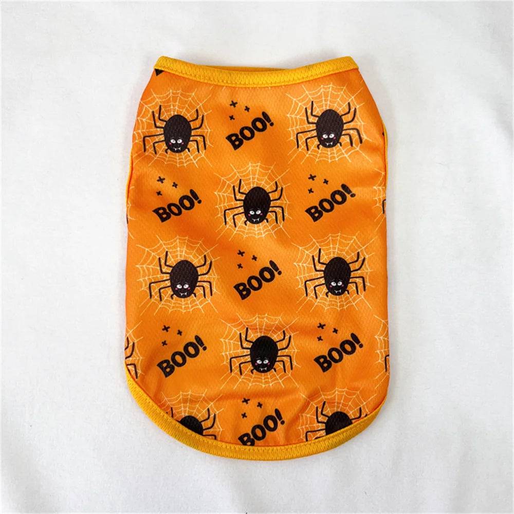Halloween Print Pet Vest - Orange Spider / L-suit 4-5.5kg / SPC (L-suit 4-5.5kg)