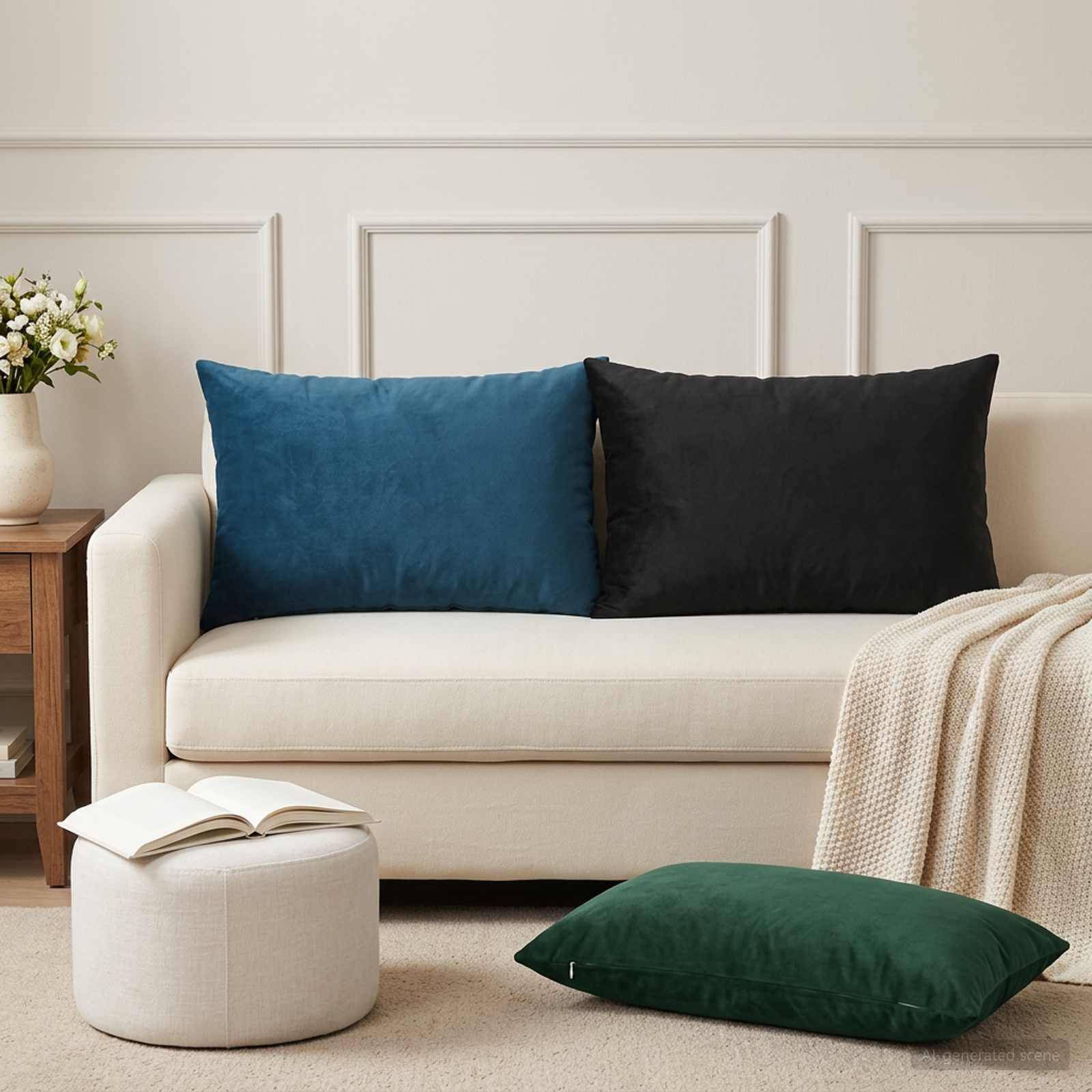 vidaXL Kuddöverdrag 2 pcs HEERLEN Svart 50 x 75 cm Sammet