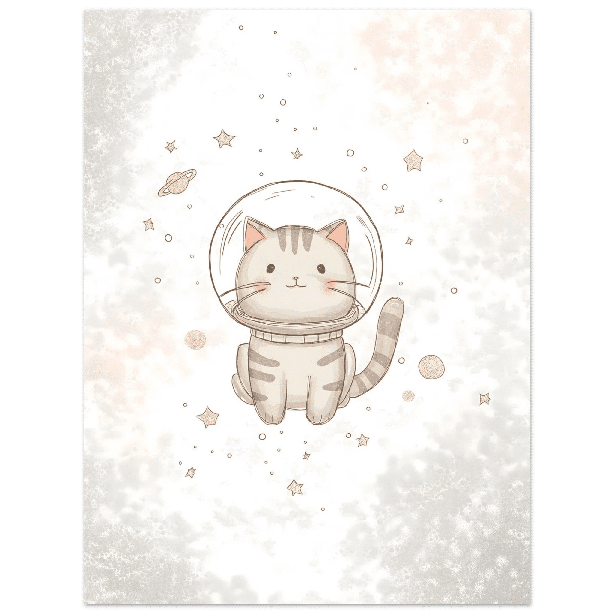 Katt i rymden poster-30x40 cm / 12x16″ / Utan ram / -