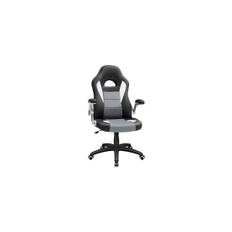 Ergonomisk spelstol i konstläder med fotstöd