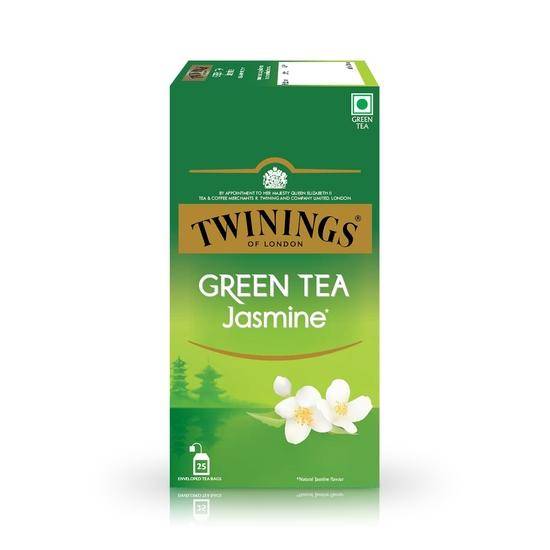 Twinings Grönt Te Jasmin, 25 tepåsar, Ren Elegans, Mjukt & Blommigt, 50 gram