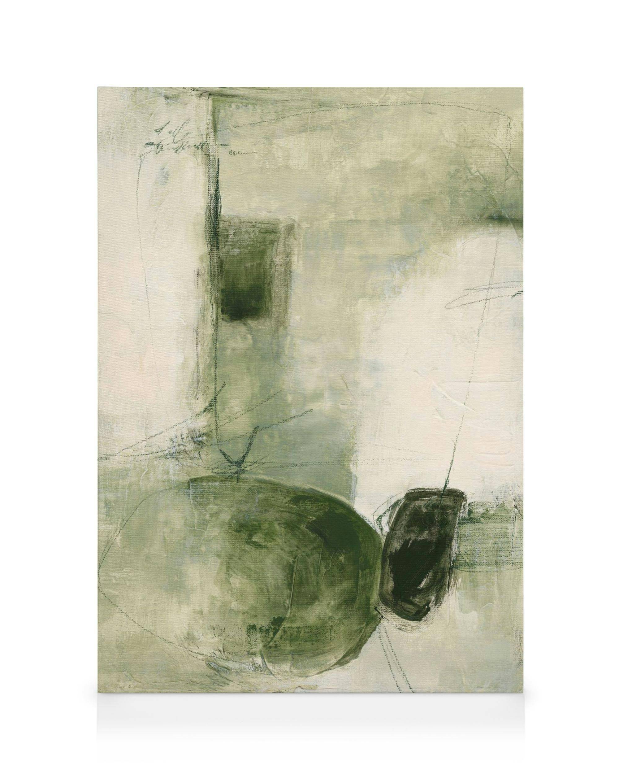 Canvastavlor Contemporary Greens No1 Canvastavla (30x40 cm - Svart ram)