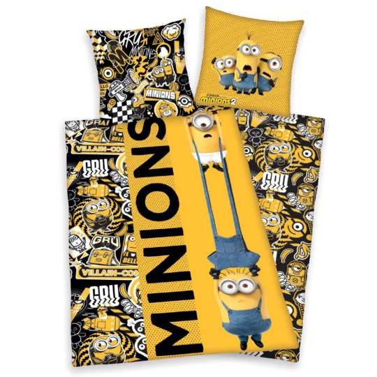 Minions Påslakanset 140×200 Cm Bäddset För Barn 938572 bananer fiktiva figurer gul