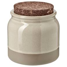 BRUGDHAJ burk med lock, beige, 1 l