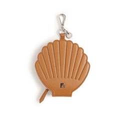 Fendi, Accessories , Herre, Brun, ONE SIZE, Læder, Brun læder nøglering med metallogo
