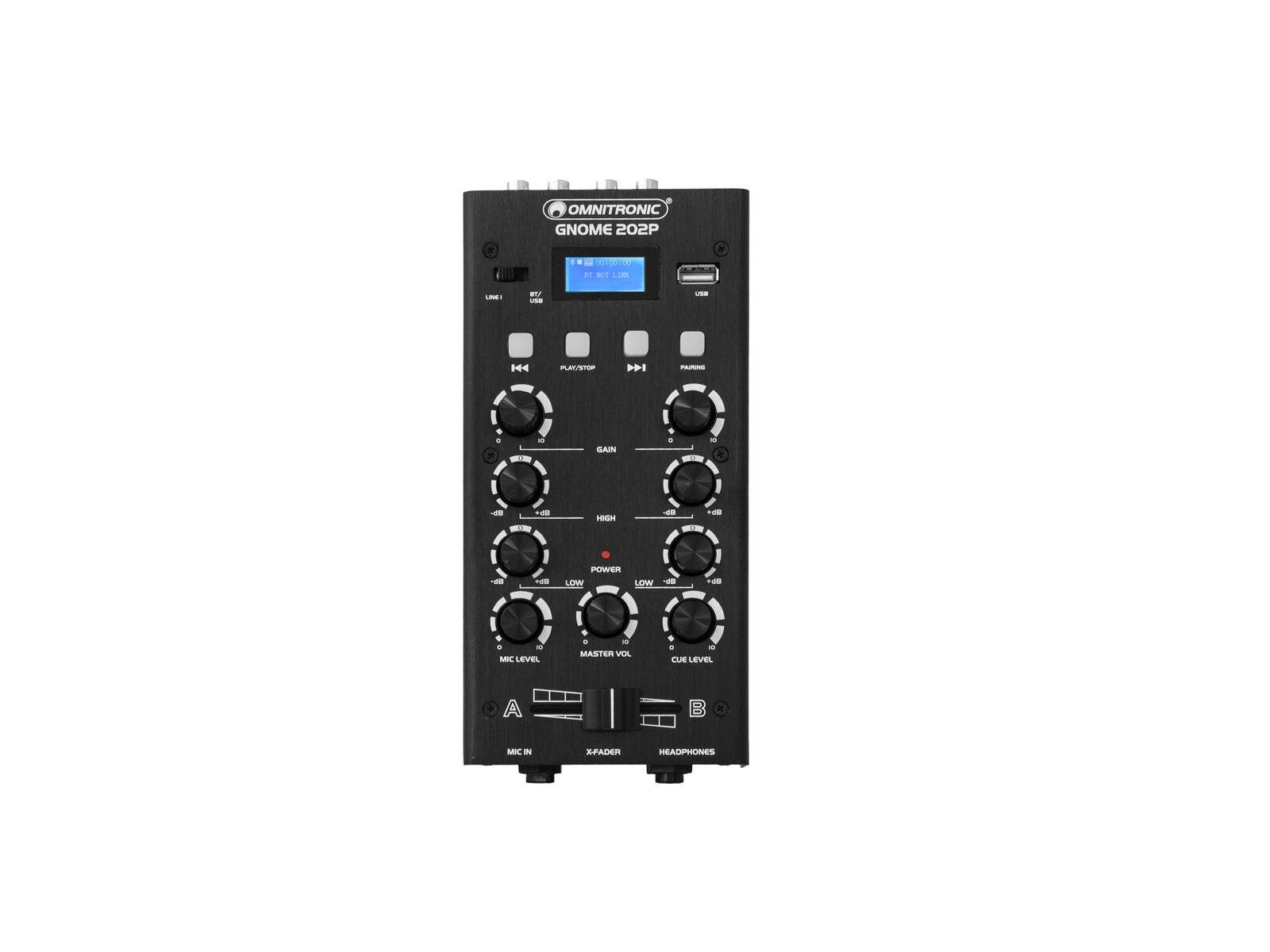 FYNDHÖRNAN: OMNITRONIC GNOME-202P Mini Mixer black, Mini Mixer OMNITRONIC GNOME-202P Mini Mixer black