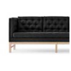 Fredericia Furniture Erik Jørgensen EJ 315-2 2 Pers. Sofa L: 153 cm - Mood 2104 Sort/Sæbebehandlet Eg