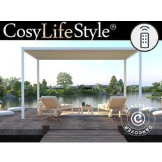 Pergola pavillon /Havepavillon San Fernando, 3x3m, Hvid/Beige