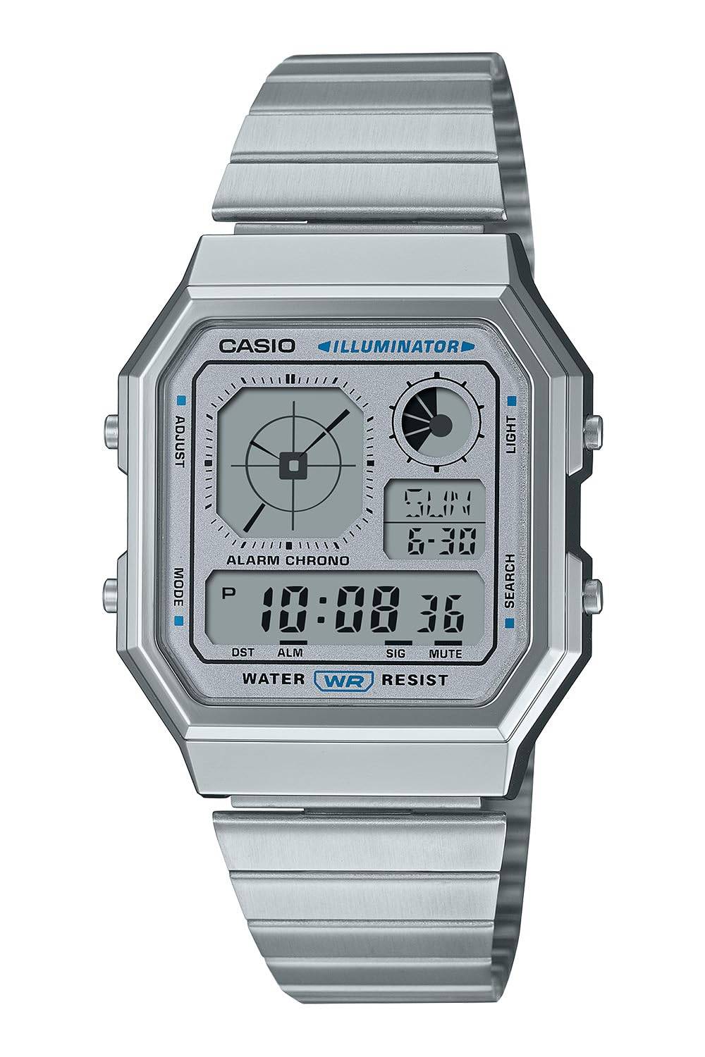 Casio Classic Men's Watch, Silver, A130WE-7AJF