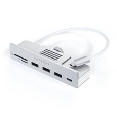 Satechi USB-C Clamp Multiport Adapter 6-in-1 til iMac 2021 (24") - USB Hub & Kortlæser - Sølv