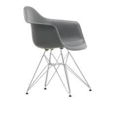 Vitra - Eames Plastic Armchair DAR - 56 Granite Grey - Chrome Base - Spisebordsstole - Charles & Ray Eames - Grå - Metal/Plast