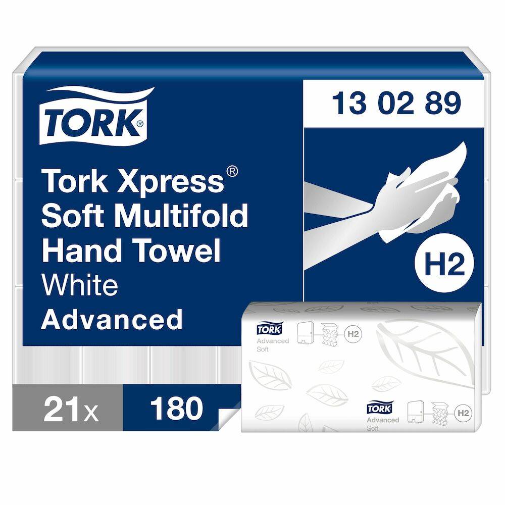 H2 Pappershanddukar Xpress Mjuk Multifold 3780/fp, Tork