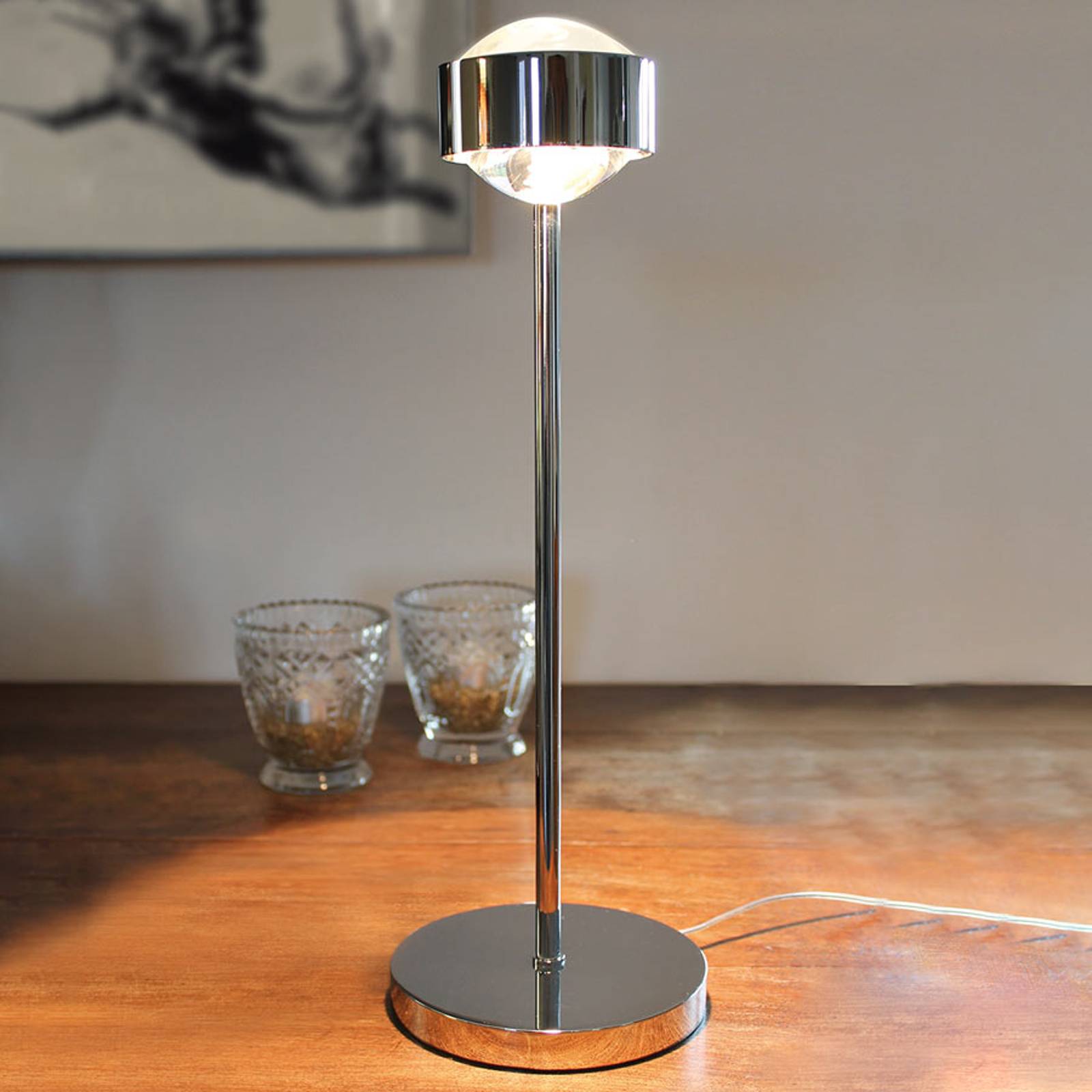 Top Light Sängbordslampa Puk Eye, Aluminium / grå / zink, Vardagsrum / matsal, Metall, Design, Bordslampa