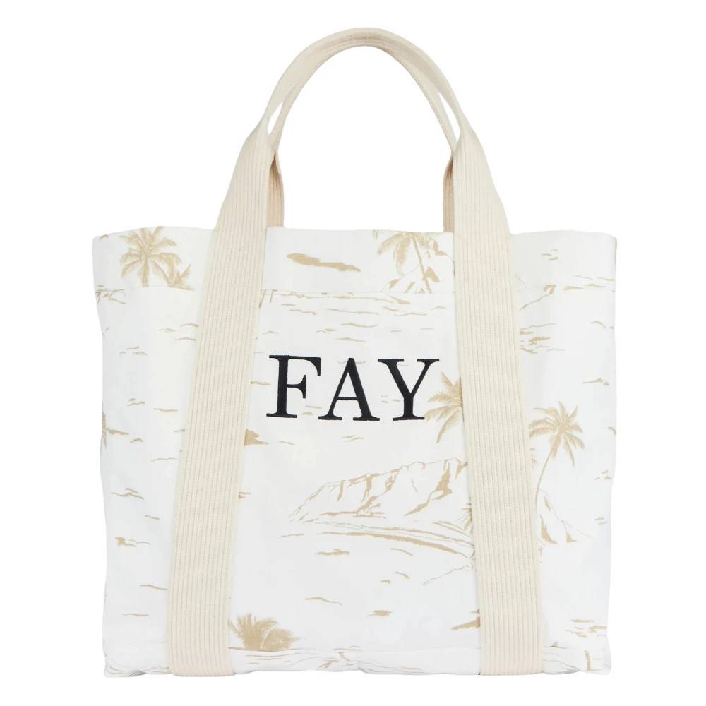Fay Beach Bag - Tasker - Herre - Hvid - ONE SIZE - Bomuld