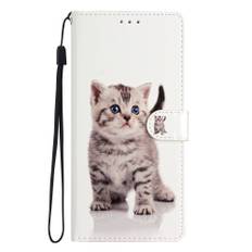 Google Pixel 7 Pro Læder Mobil Cover m. Pung og Strop - Sød Kat