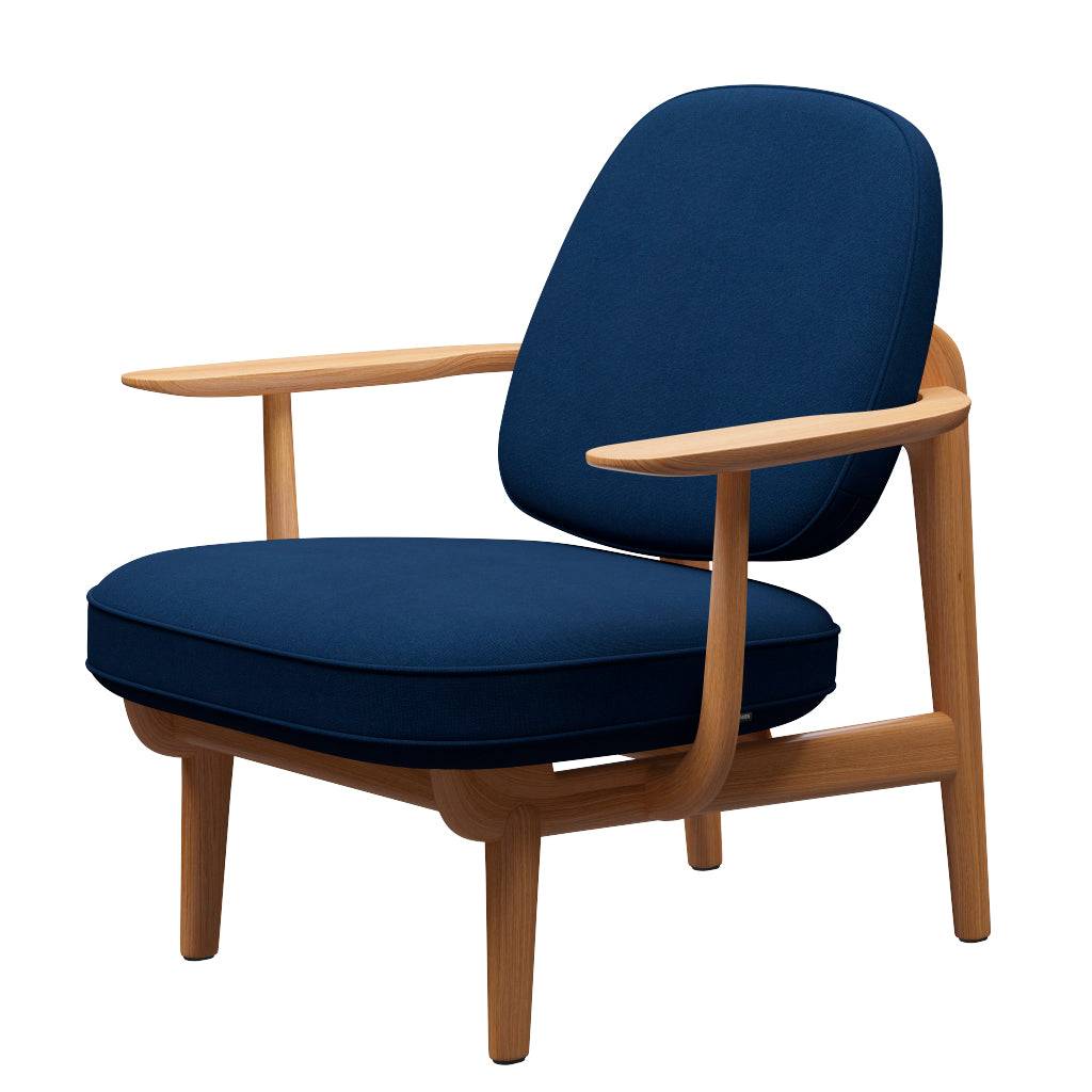 Fred Lænestol, lakeret eg fra Fritz Hansen Christianshavn - 1153 Blue Uni - Jacobsen Plus