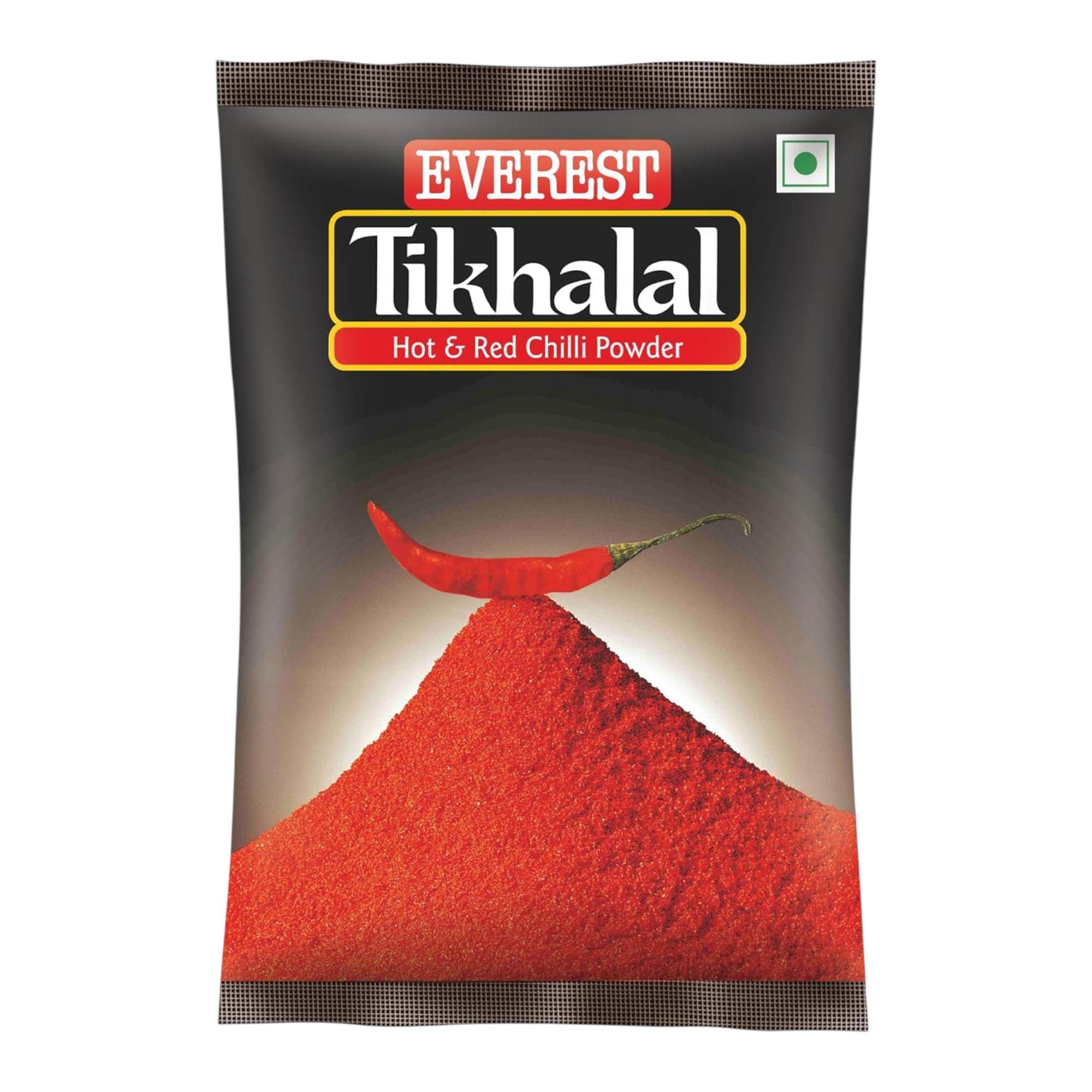 Everest Tikhalal Chilipulver 200g Förpackning Stark Indisk Röd Chili Krydda för Matlagning black
