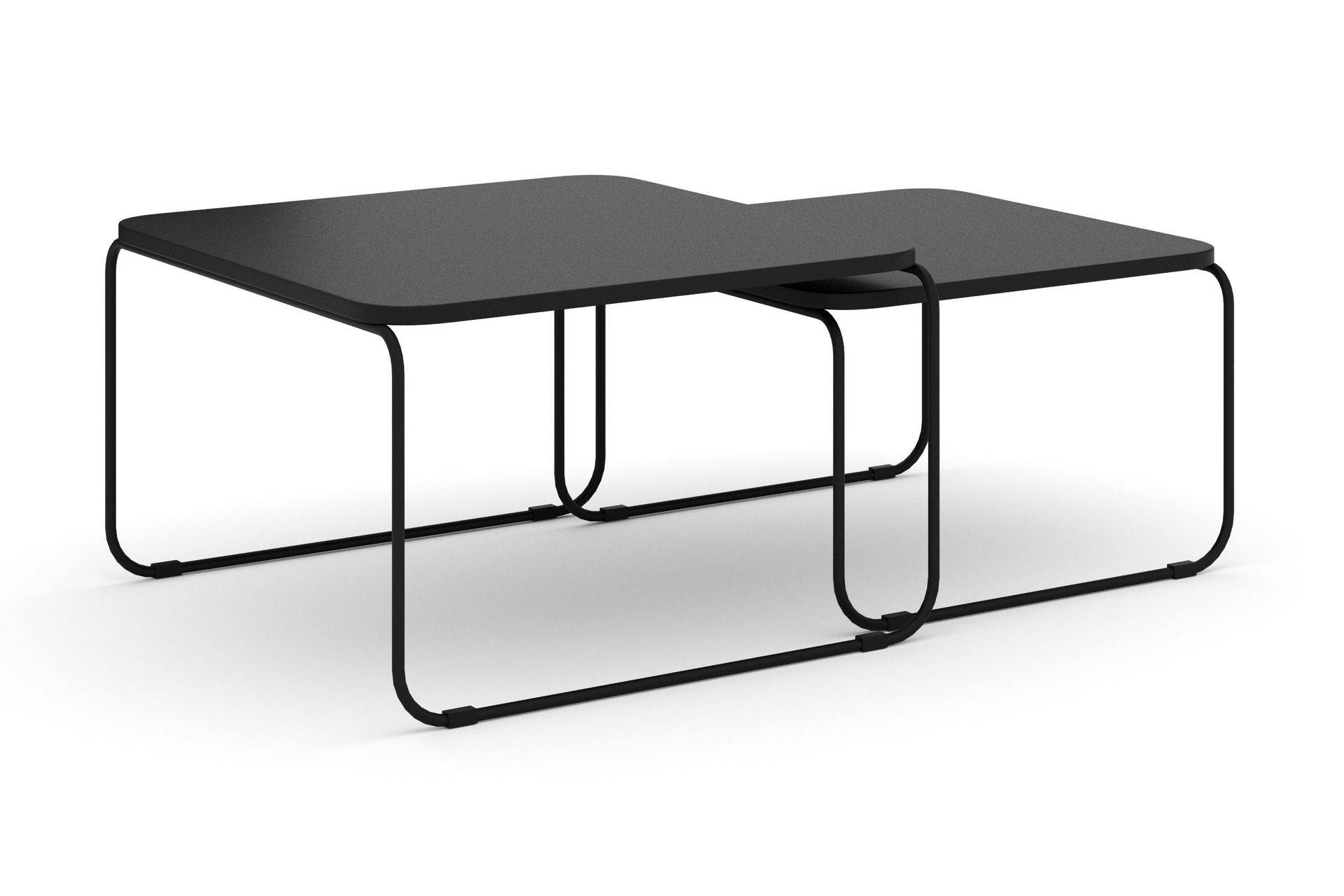 Usteryd Fyrkantigt satsbord utomhus 70x41x70 cm i stål / Metall - Svart Loungebord & soffbord Comfort Garden