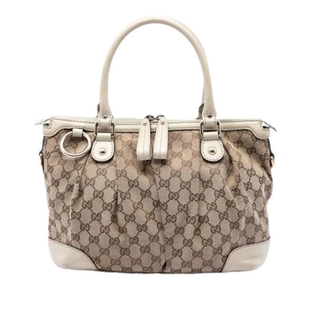 Gucci Vintage Pre-owned Sukey Håndtaske - Vintage - Dame - Beige - ONE SIZE - Læder