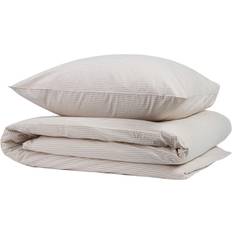 Magasin Small Stripe Washed Percale Beige 140x220 Beige Str 140x220cm Sengetøj