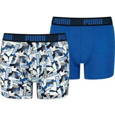 Logo Print Boxer 2-pack JR kalsonger, blue combo, Barn, 146/152
