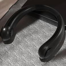 360° Surrounding Neck Fan Wireless Fan USB Rechargeable Mini Ventilador Cooling Bladeless Mute Neckband Fan for Outdoor Sports Hiking Camping svart