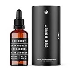 CBD HOME Oils - CBD-olja 30% + CBN 10% + Melatonin - 30 ml - Bas av kokosolja (MCT) och ekologisk hampfröolja - Omega 3-6-9 - Certifierad cannabidiol 9.000 mg - Tillverkad i EU