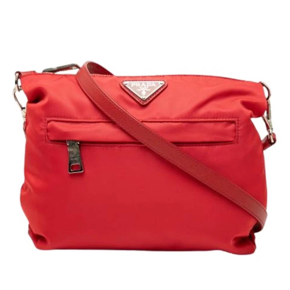Prada Vintage Pre-owned Nylon Crossbody Bag - Vintage - Dame - Rød - ONE SIZE - Nylon