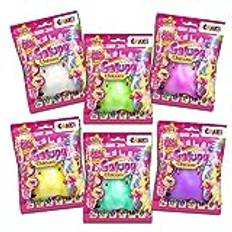 Craze Magic Slime FOILBAG | 6 x 75 ml slemväskor inklusive Galupy Unicorn Staty, Slime-väska för barn, magiskt slem i en påse