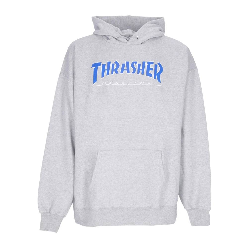 Thrasher - Ljus Stål/Blå Hoodie med Justerbar Huva Sweatshirts & Hoodies - Herr - L - Bomull